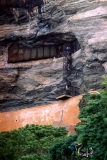 Climbing to the ancient frescos at Sigiriya